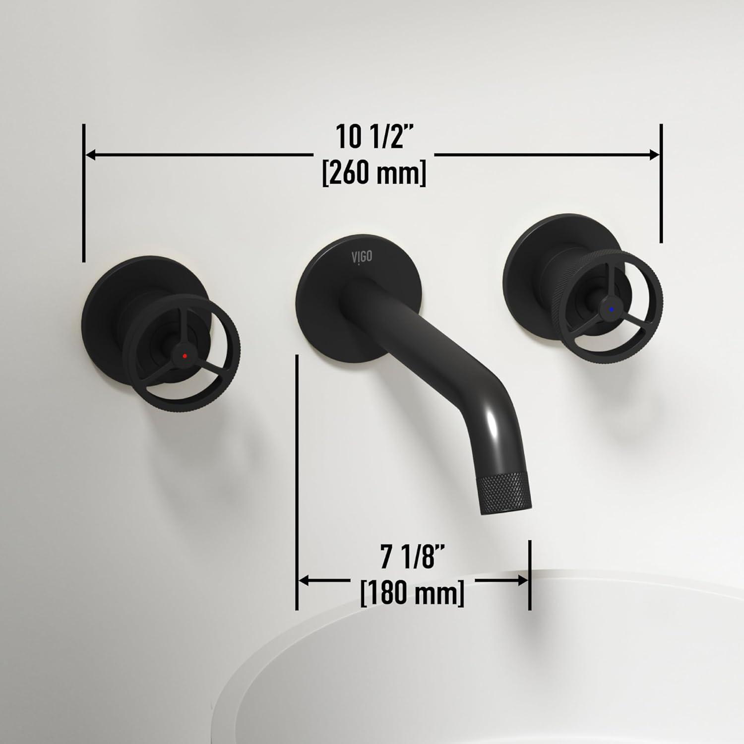 Cass 3" H Two Handle WaterSense Wall Mount Bathroom Faucet