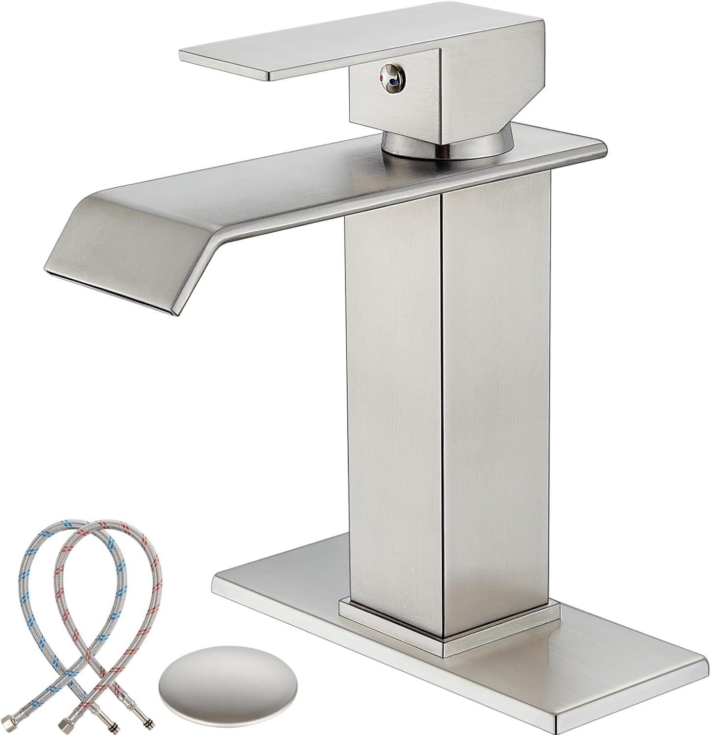 1 Single-handle Bathroom Faucet with Drain Assembly
