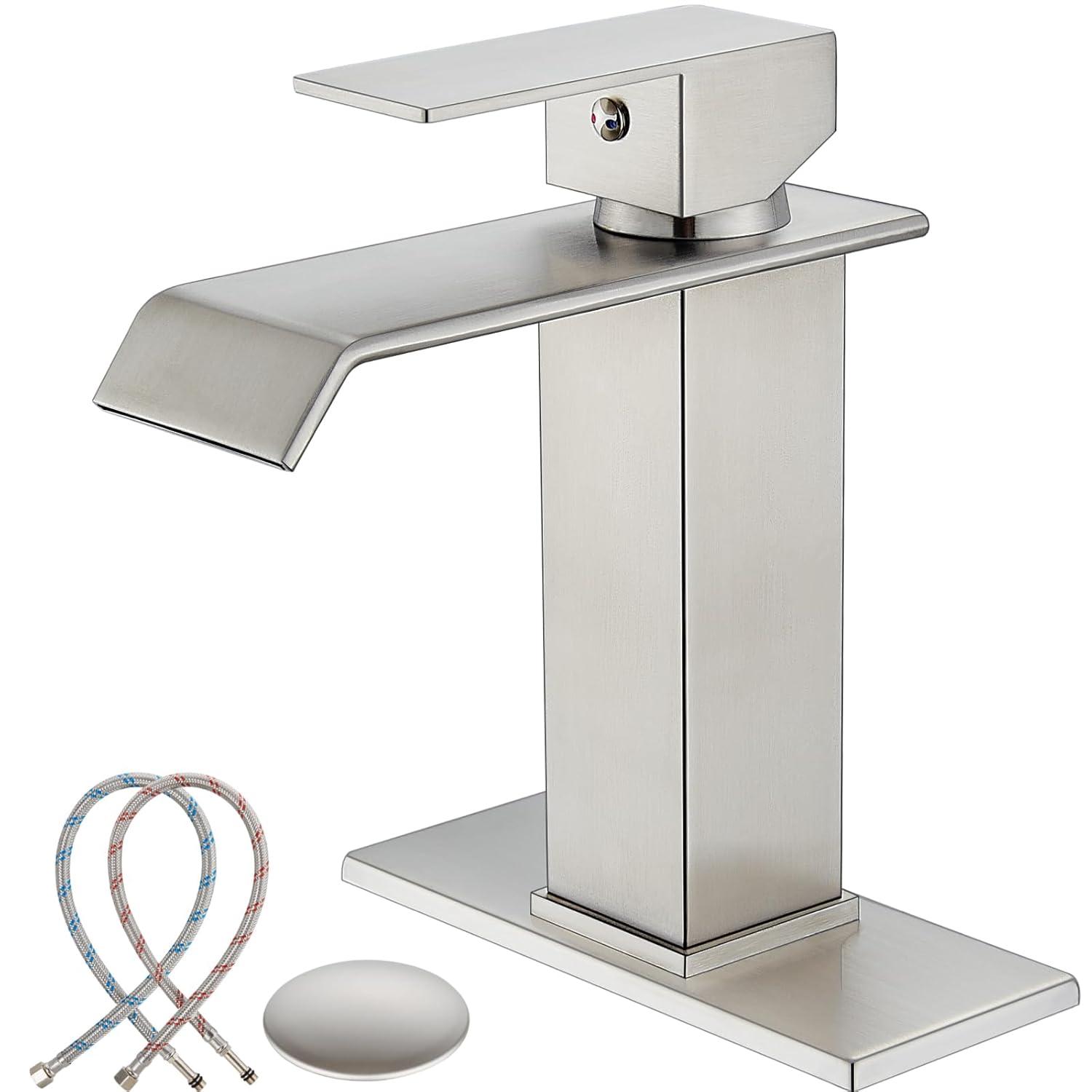 1 Single-handle Bathroom Faucet with Drain Assembly