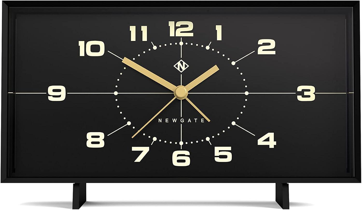 Black Rectangular Acrylic Retro Alarm Clock with Silent Sweep