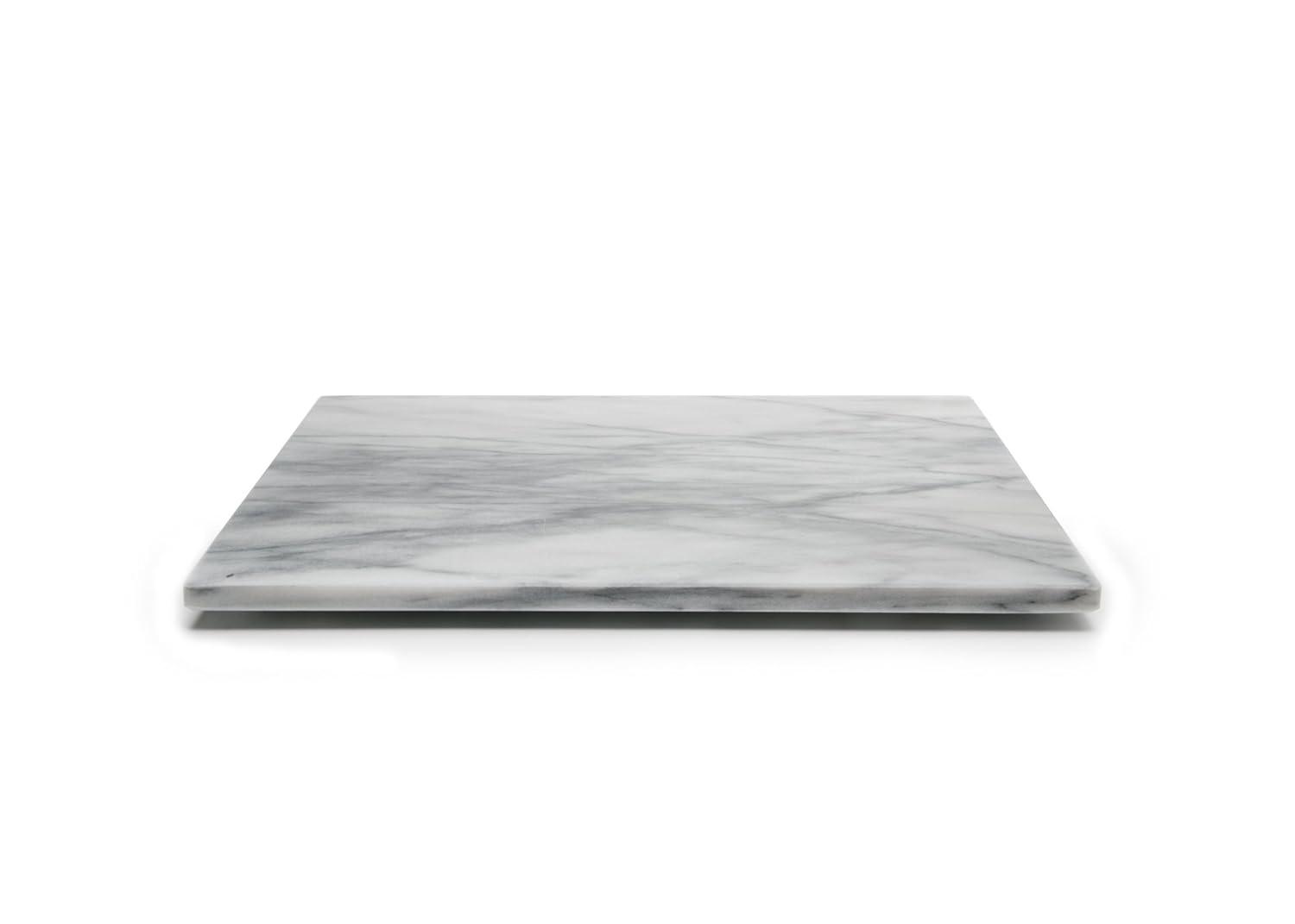 Fox Run Marble Pastry Rolling Pin Board Smooth with Rounded Edges 20" x 16" Grey