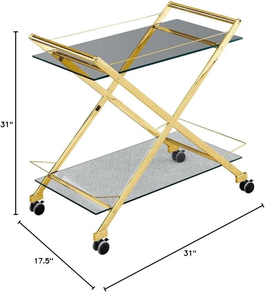 Sagebrook Home Rolling Bar Cart Gold