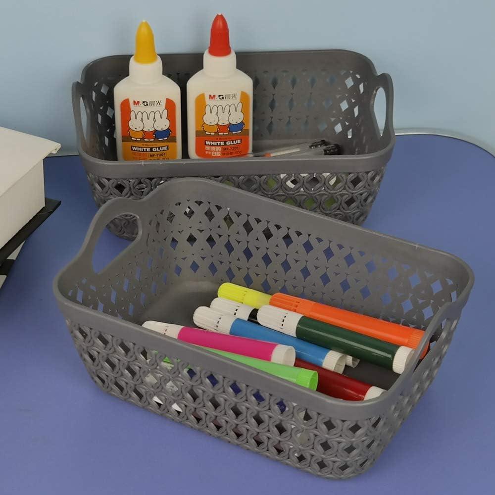 Mini Grey Plastic Storage Basket Tray Set, 12-Pack