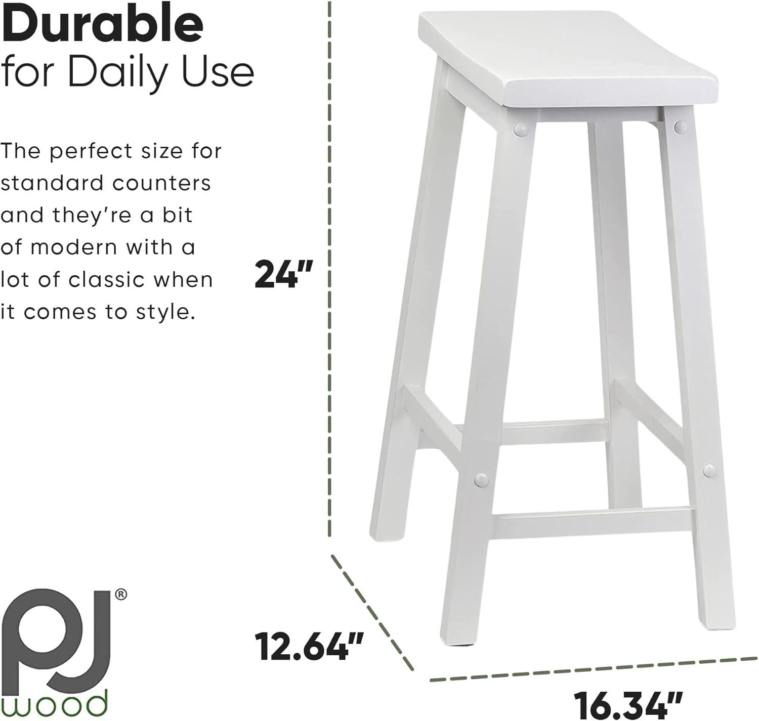 PJ Wood Solid Wood Accent Stool