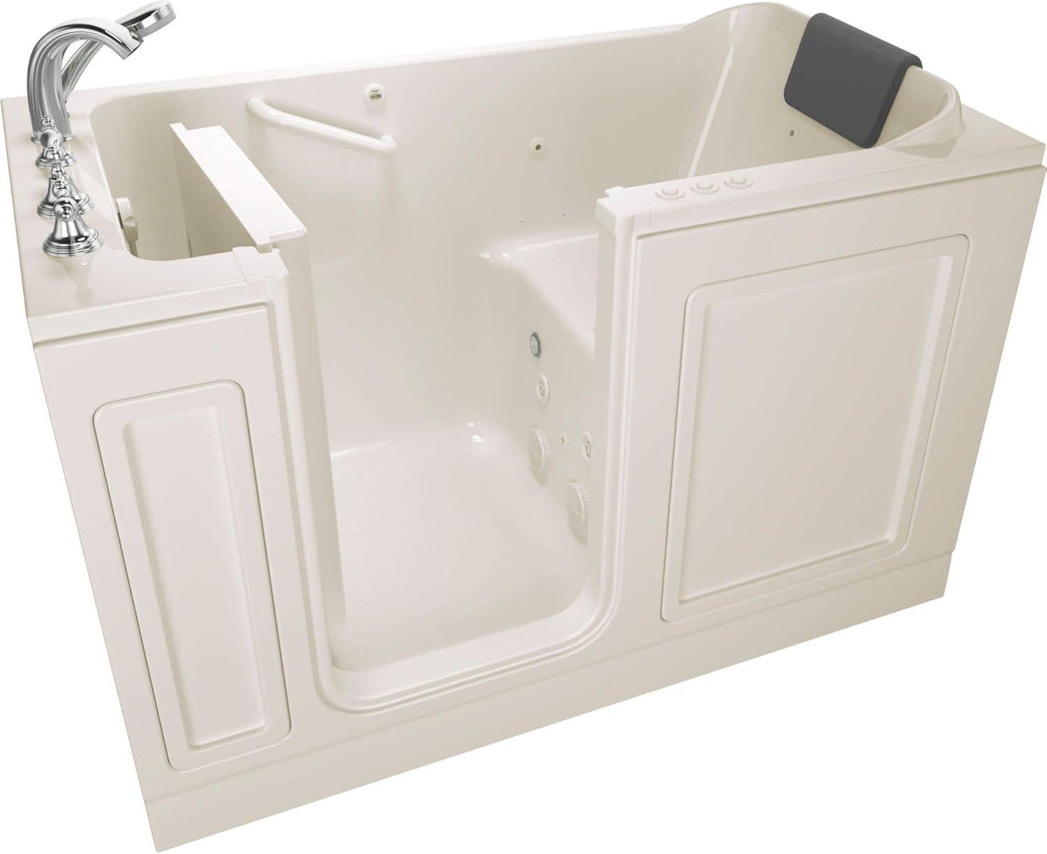 Linen Acrylic Left Hand Walk-In Whirlpool Bathtub