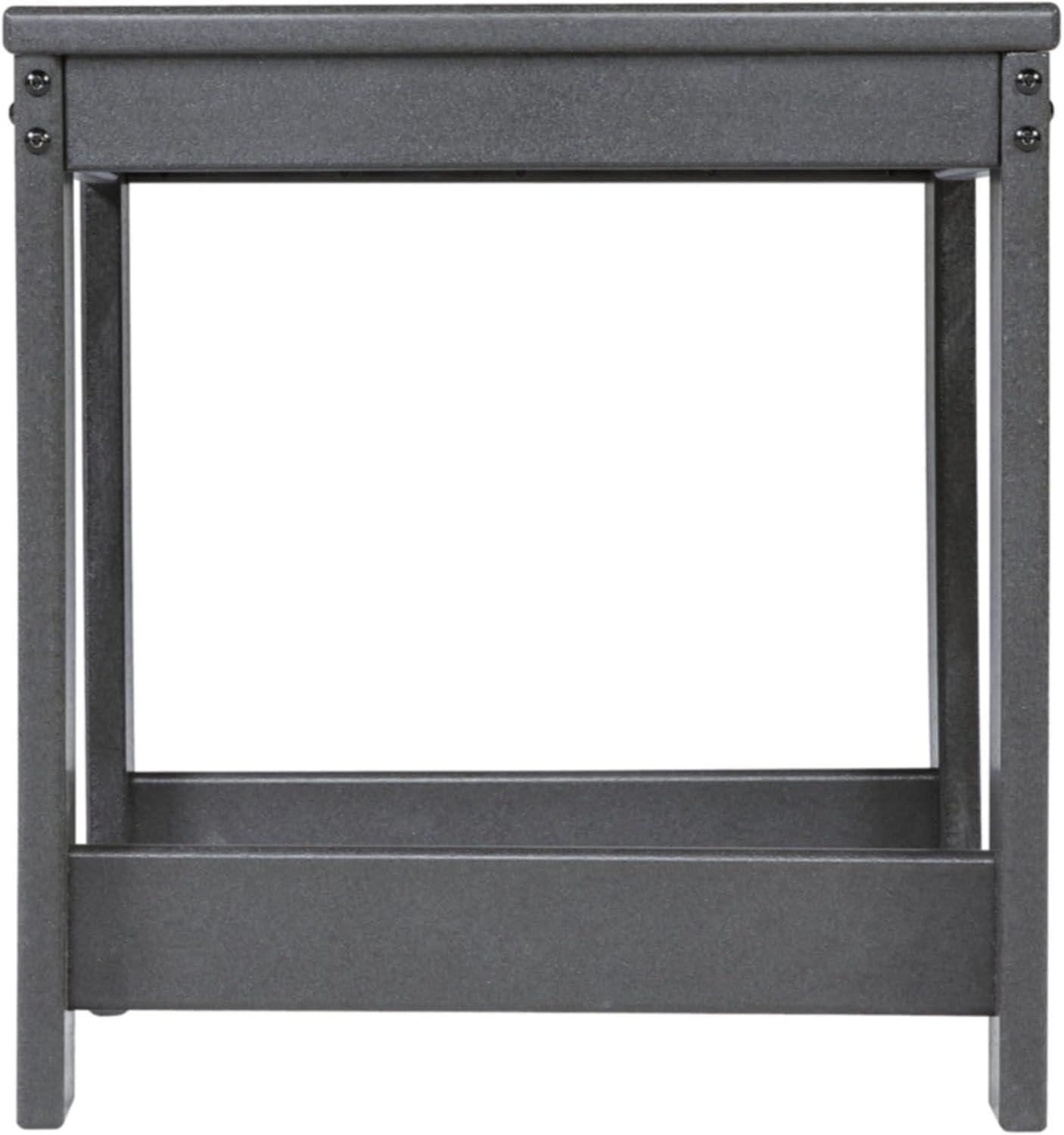 Charcoal Gray Square Outdoor End Table in HDPE