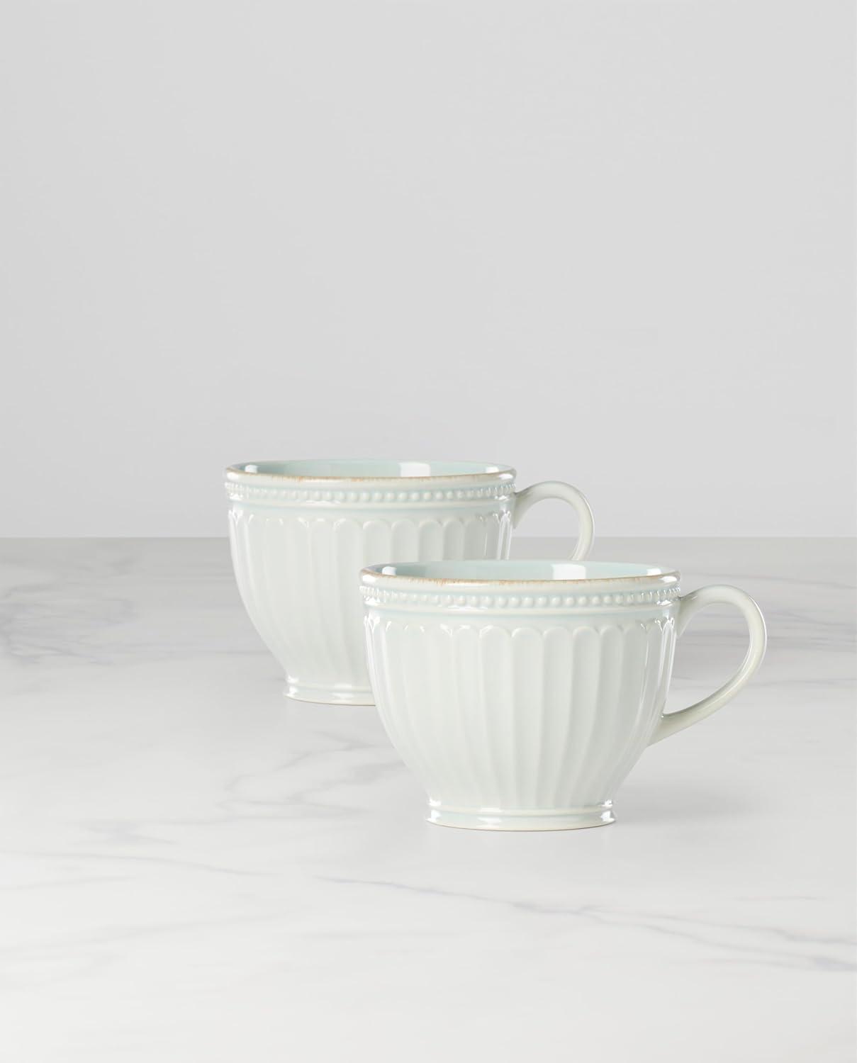 Lenox French Perle Groove Ice Blue Latte Mug