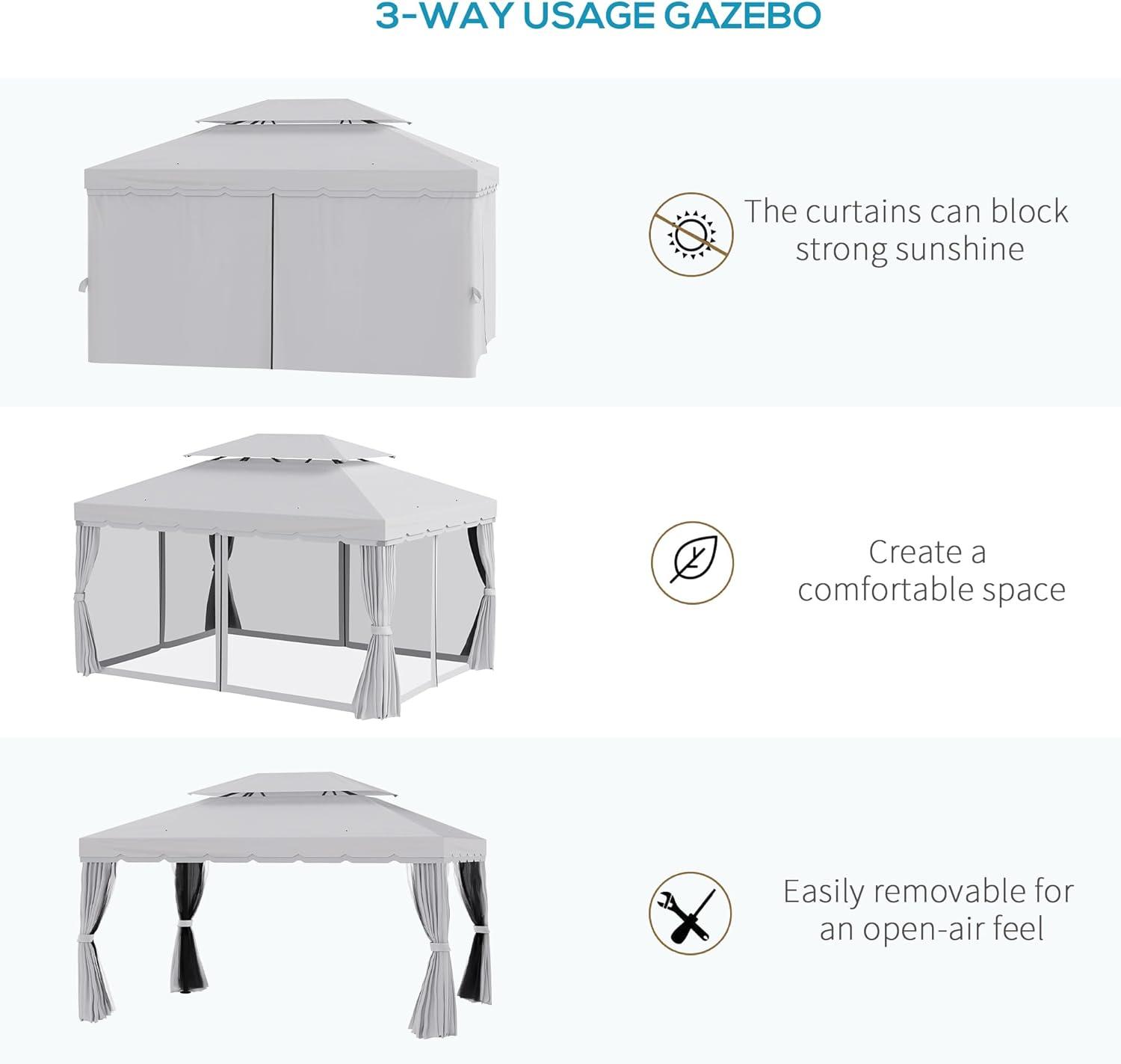 Outsunny 10' x 13' Canopy Shelter Gazebo, Lightweight
