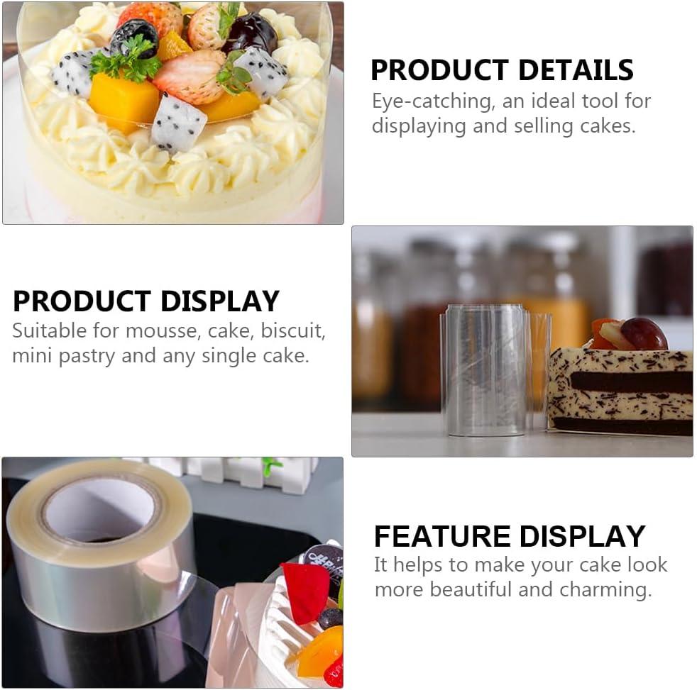 COOPHYA Decoración de Pasteles Envoltura de Pastel Transparente para Suministros de Panadería Baby Shower 1 Juego 787X0.3X0.004In