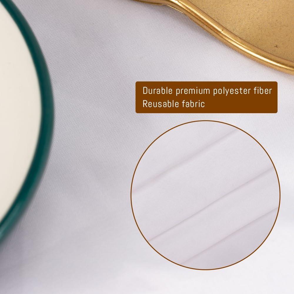 10 Pack Round Tablecloth White 120 Inch, Stain Resistant and Wrinkle Polyester Table Cloth, Washable Table Cover for Kitchen Dining, Wedding, Buffet Table, Holiday Party