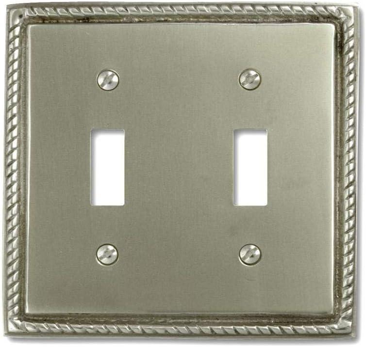 Satin Nickel 2-Gang Cast Metal Toggle Wall Plate