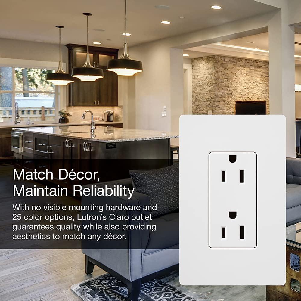 Midnight Black Tamper-Resistant Duplex Receptacle with Wall Plate