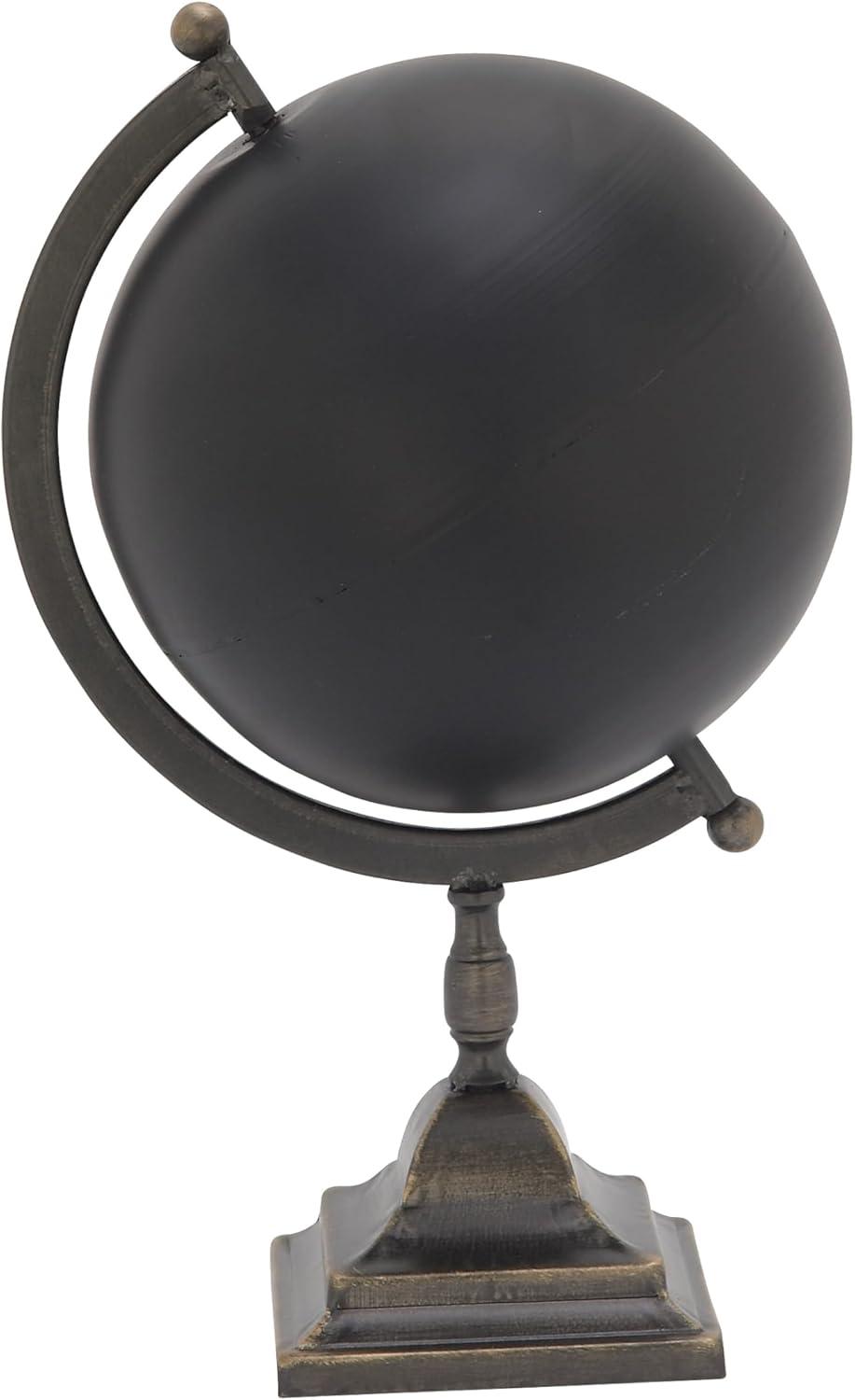 Sleek Industrial Black Iron 20" Decorative Globe