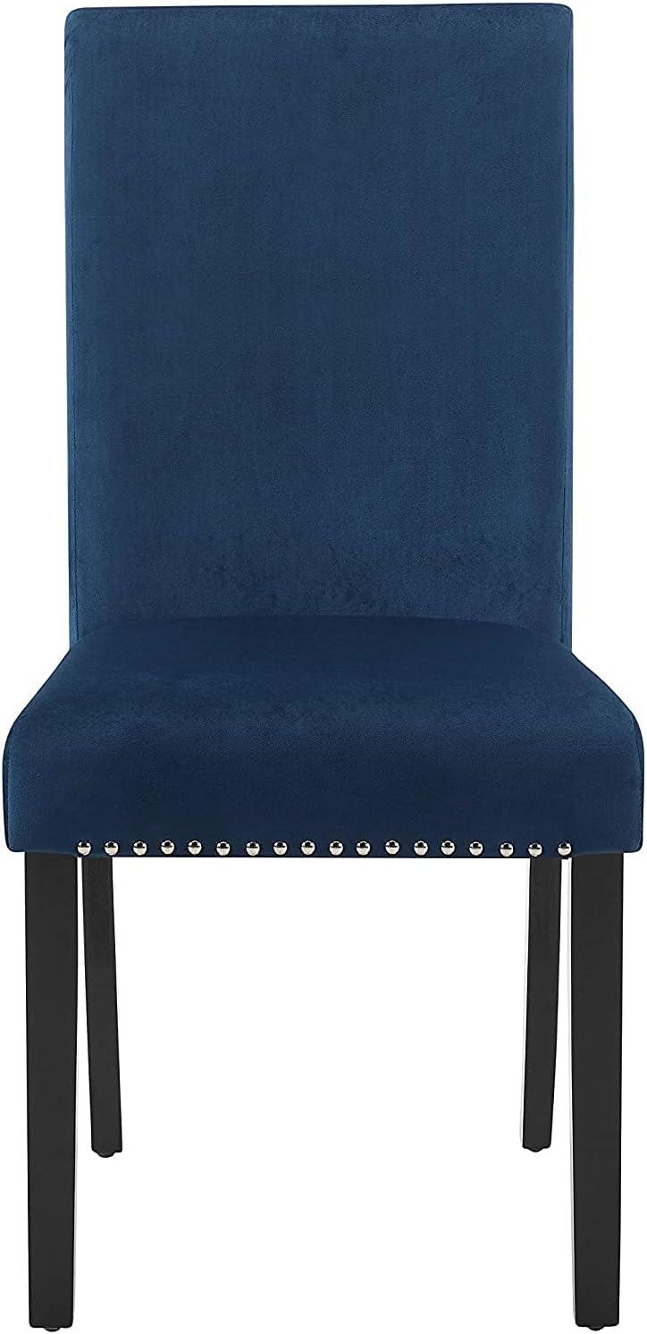 Celeste Transitional Blue Velvet Upholstered Parsons Side Chair