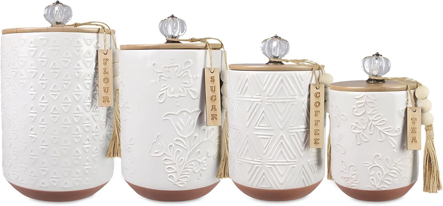 Love Happy Creations LLC Ceramic / Porcelain Jar - Set of 4 (Set of 4)