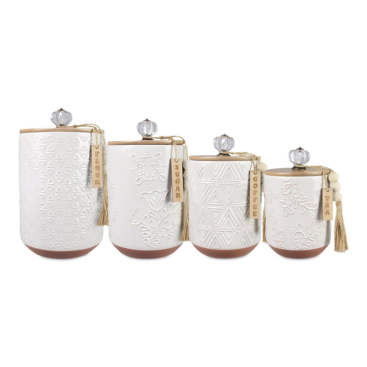 Love Happy Creations LLC Ceramic / Porcelain Jar - Set of 4 (Set of 4)