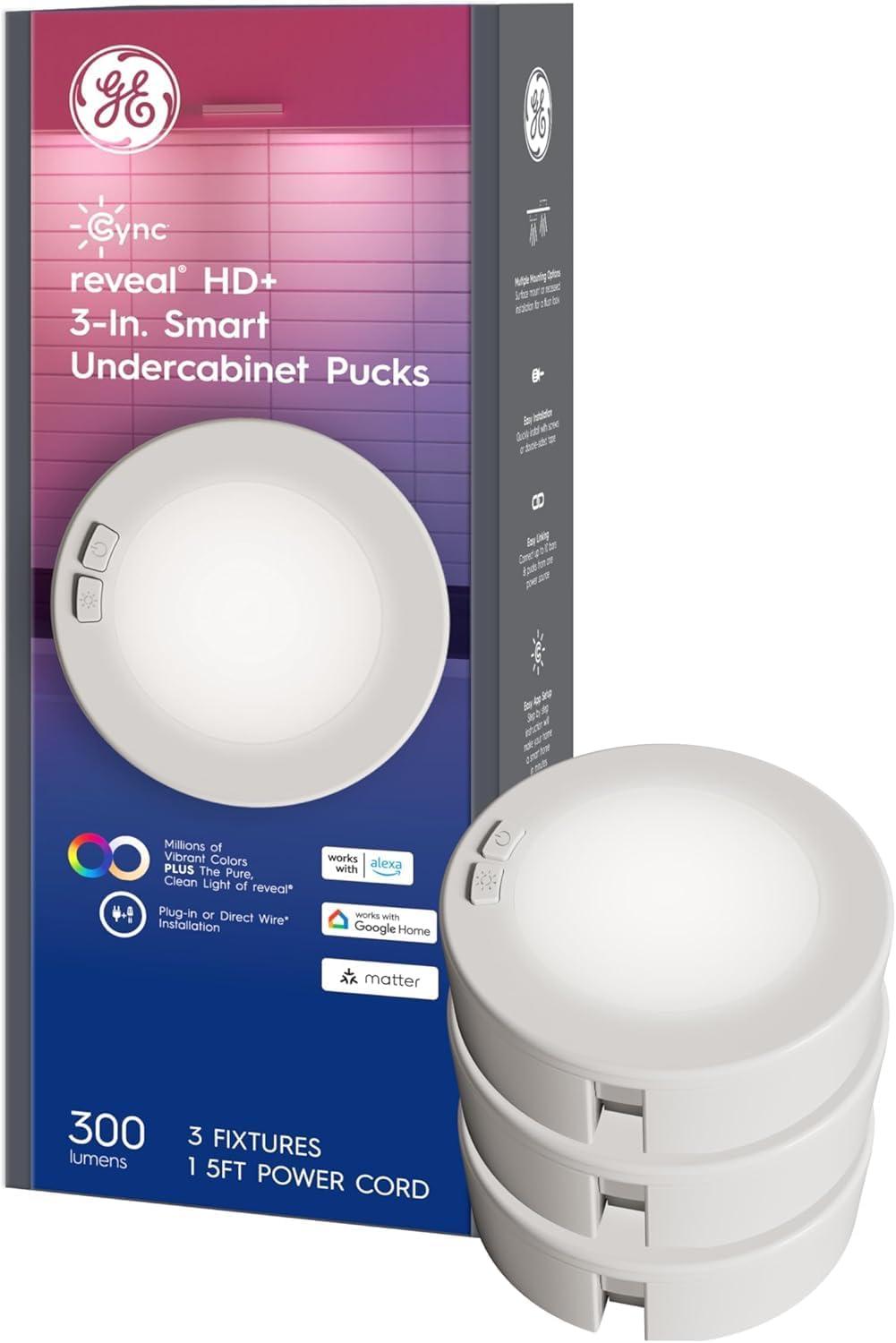 GE Household Lighting 3pk Undercabinet Puck Lights