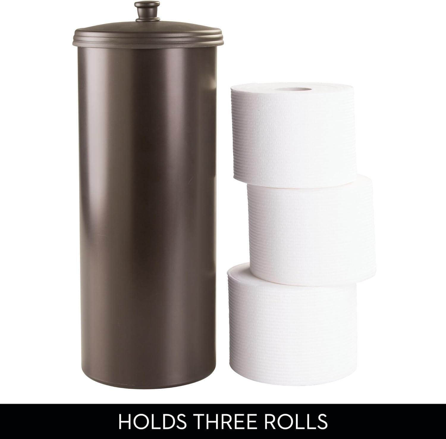 iDesign Plastic Toilet Tissue Holder Stand, The Kent Collection - Hold 3 Rolls of Toilet Paper, 6.5" x 15.5"