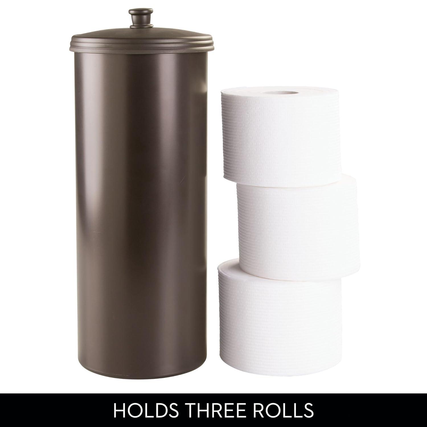 iDesign Plastic Toilet Tissue Holder Stand, The Kent Collection - Hold 3 Rolls of Toilet Paper, 6.5" x 15.5"