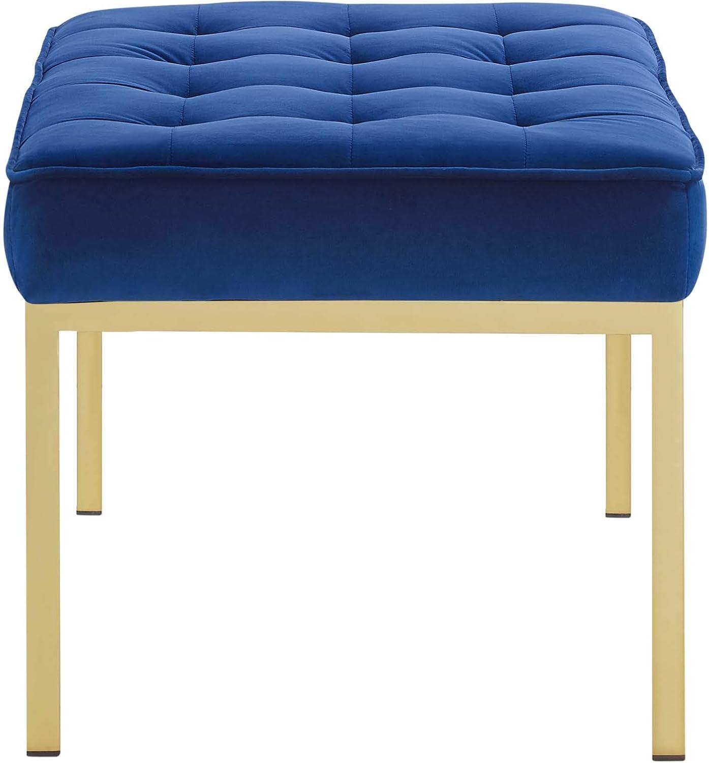 Loft Gold Stainless Steel Leg Medium Performance Velvet Bench