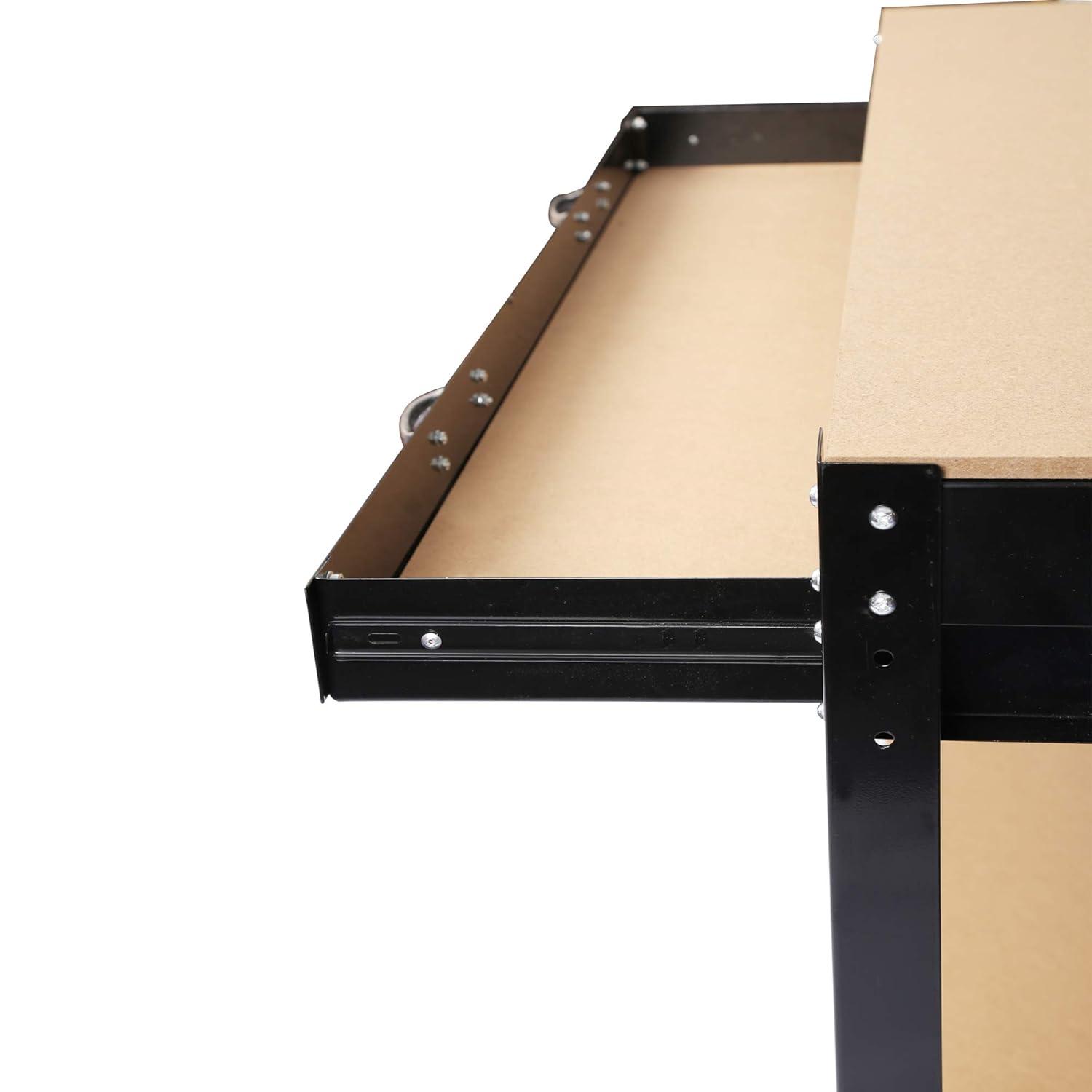 63 in. Steel Workbench Tool Storage Work Bench Workshop Tools Table with Drawer & Peg Board