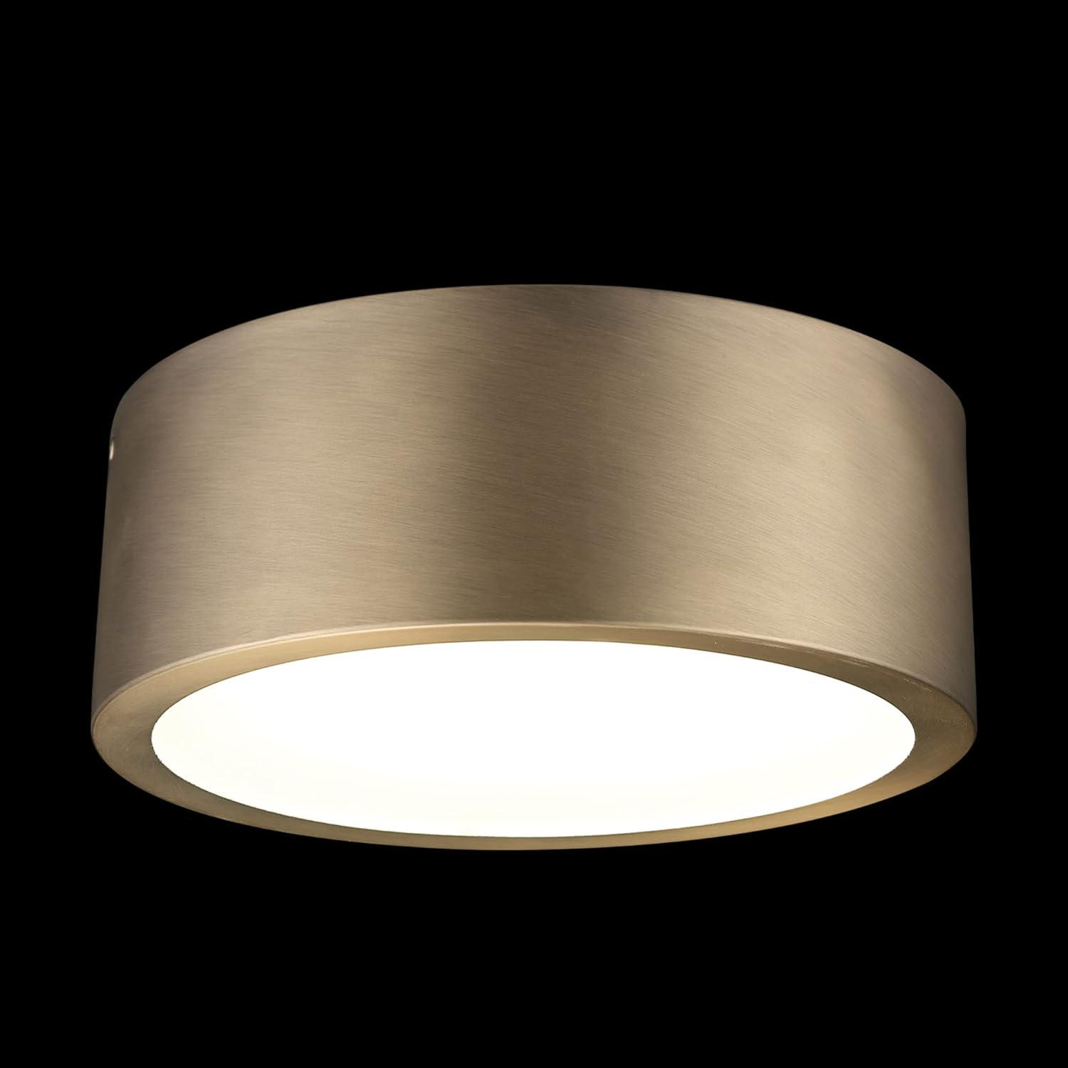 Modern Matte Brass 11" LED Flush Mount with Frosted Glass Shade