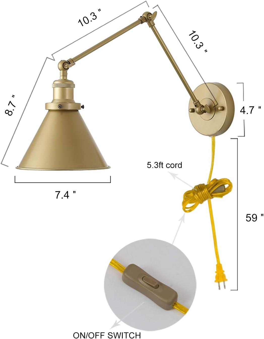 LNC 1-Light Gold Modern/Contemporary Wall Sconce