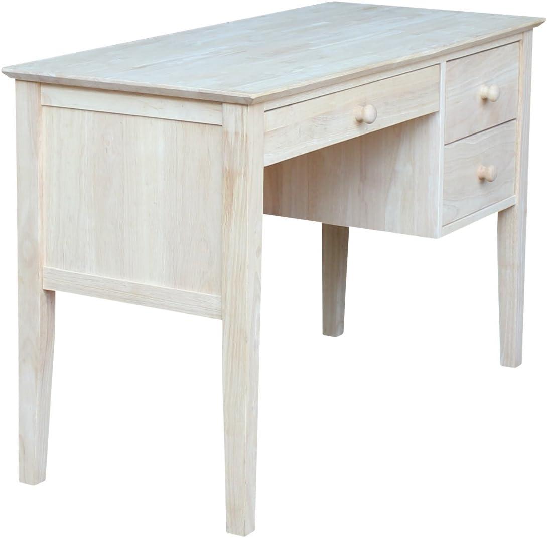 Computer Desk International Concepts: Unfinished Parawood, Brooklyn Style, Writing Desk with Drawer