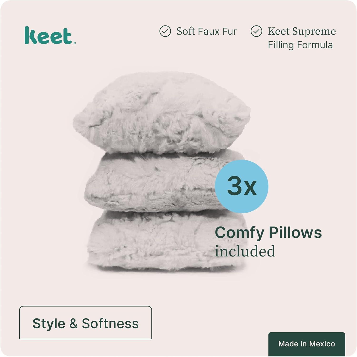 Keet Keet Plush Sofa Microsuede Charcoal/Gray