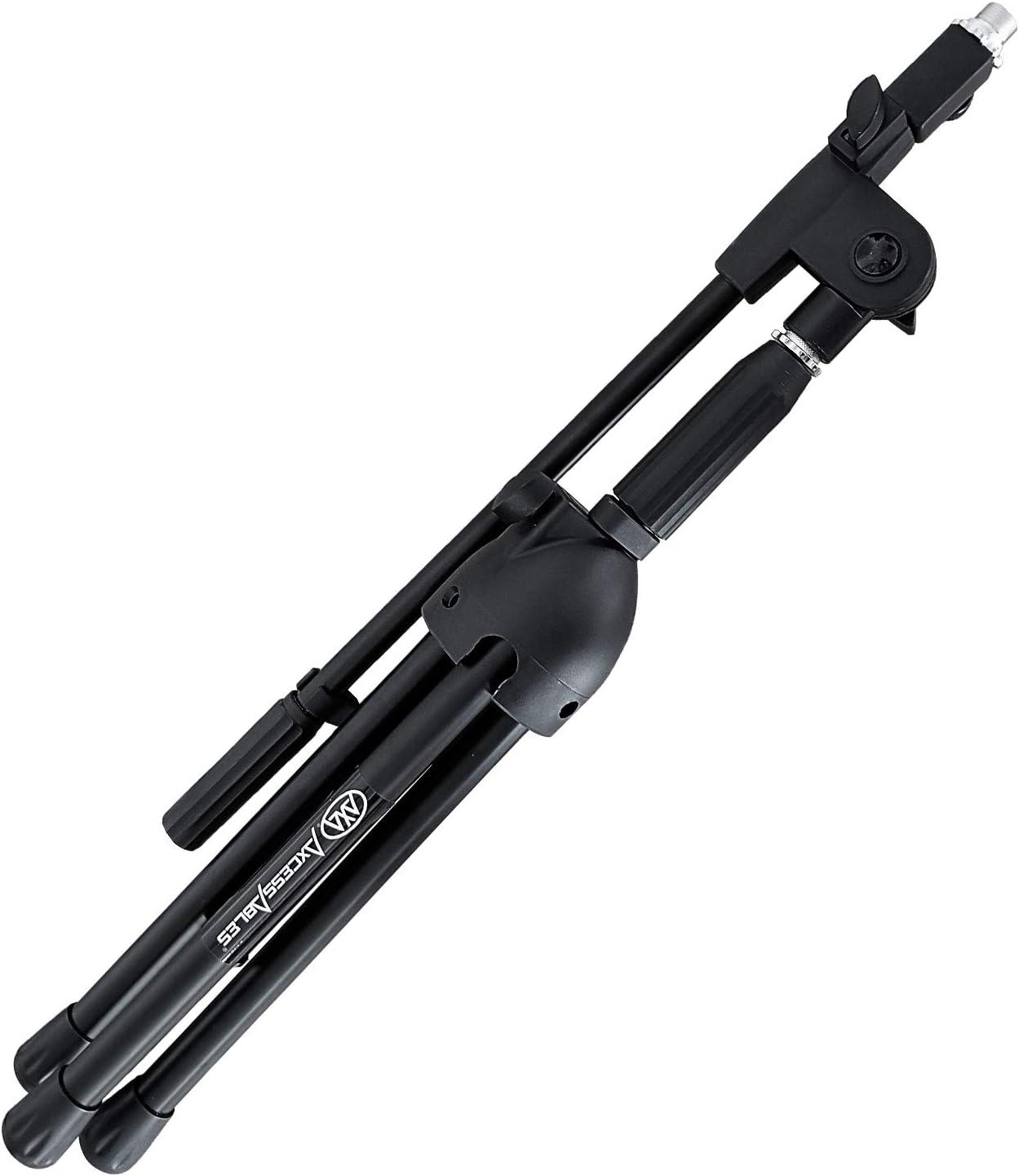 AxcessAbles Short Microphone Stand with Boom Arm | Low Profile Mic Tripod Stand for Kick Drums | Guitar Amp Stand | Low-Pro Mike Stand (MS-101L)