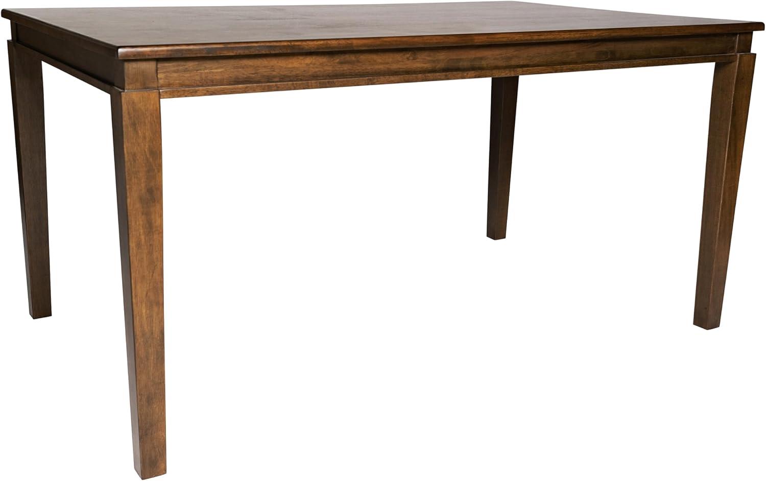 Flash Furniture Henry 60" Solid Wood Dining Table, Commercial Grade Heavy Duty Rectangle Wood Table for 6, Brown Matte Finish