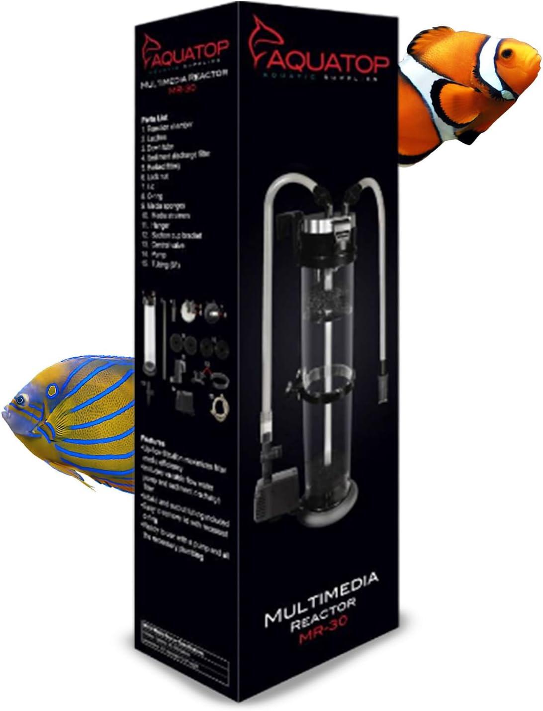 Aquatop 152GPH Aquarium Media Reactor with pump, 50-200 Gallon Fish Tank Capacity, MR-30