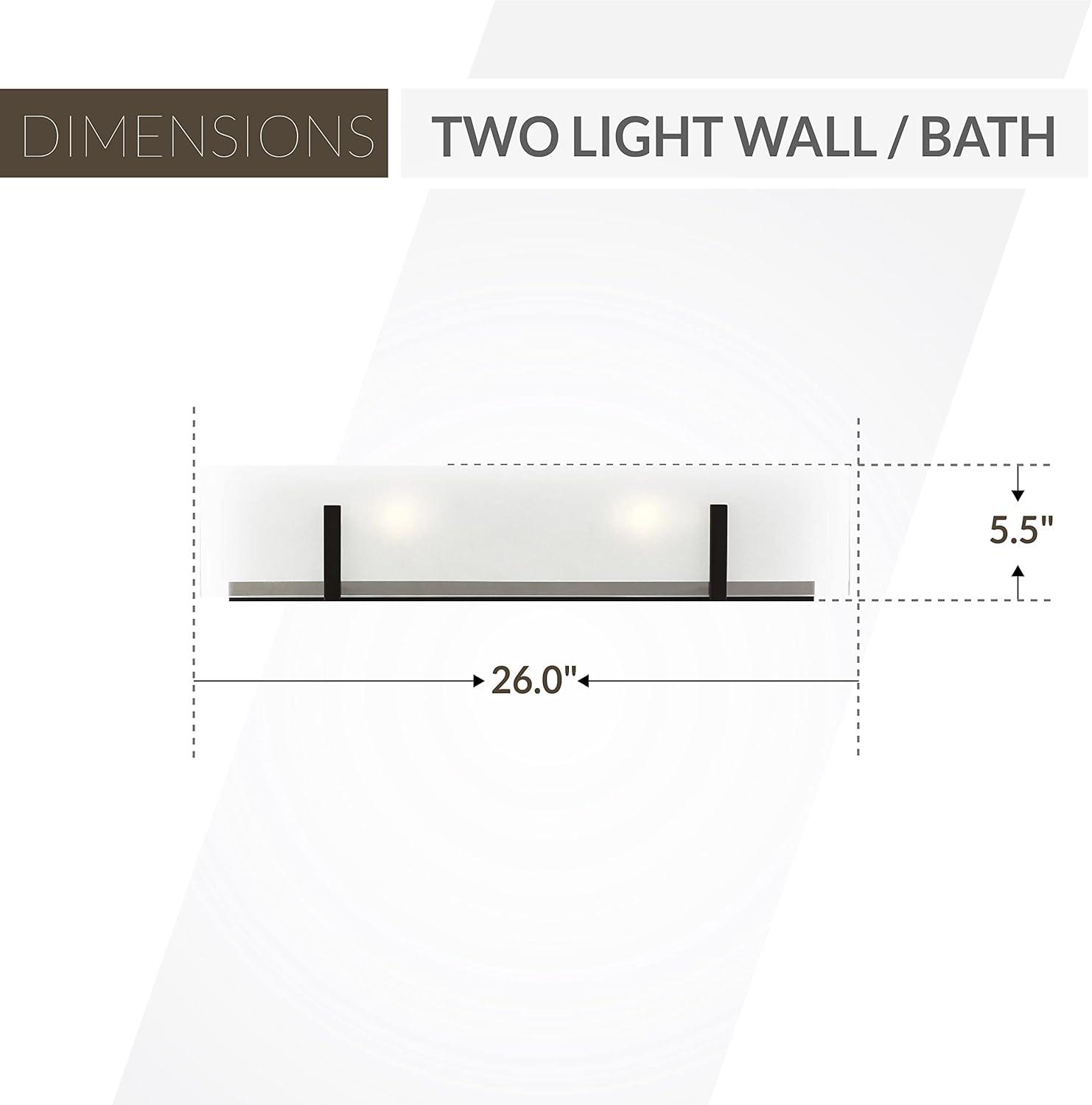 Midnight Black 2-Light Dimmable Vanity Light with Clear Glass