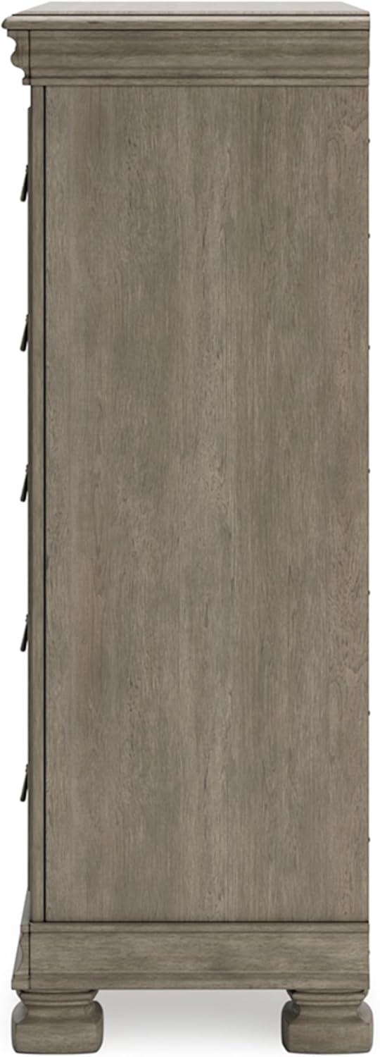 Gray Traditional 5-Drawer Chest with Dovetail Construction