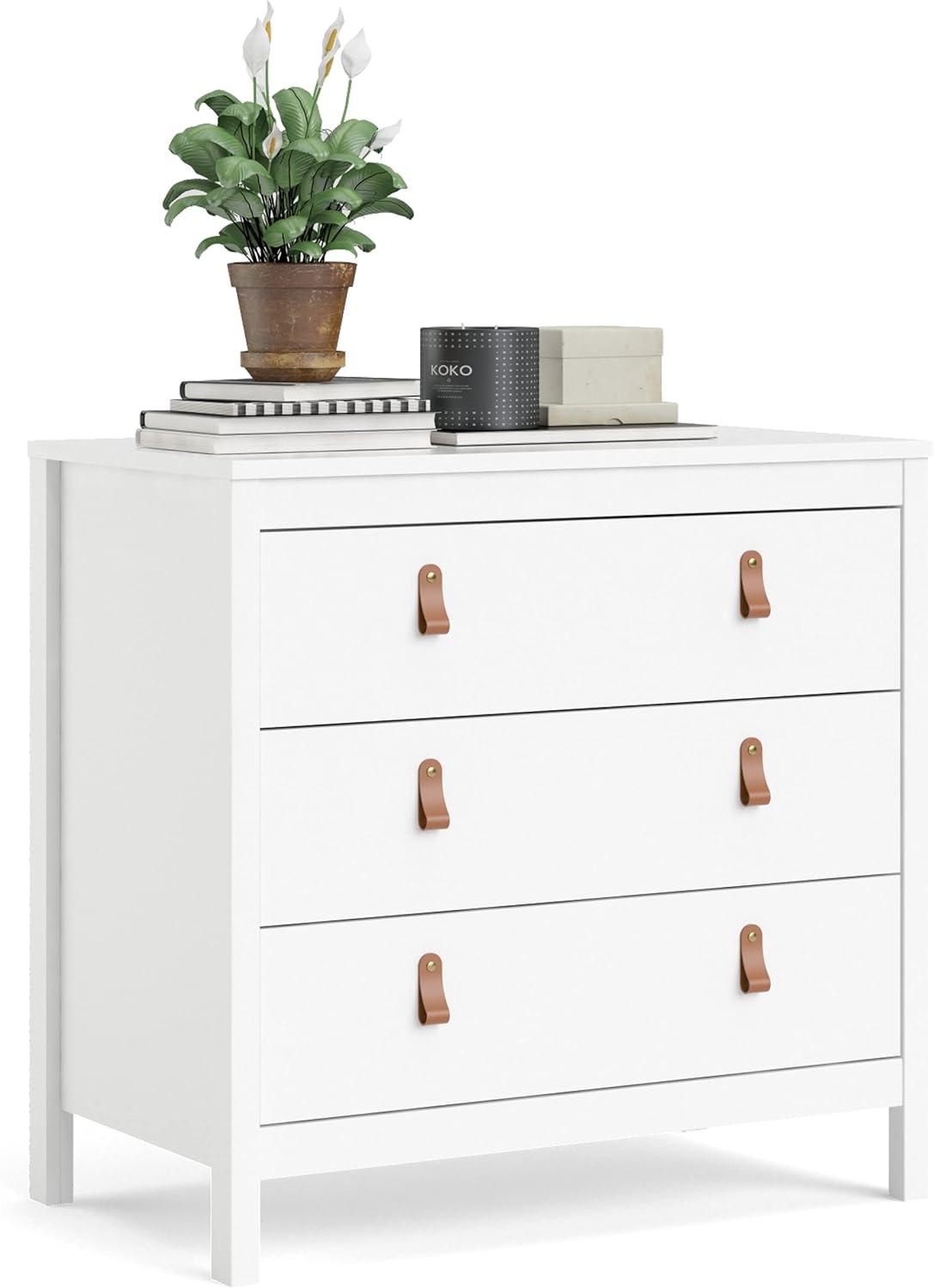 Madrid 3 Drawer Chest, White