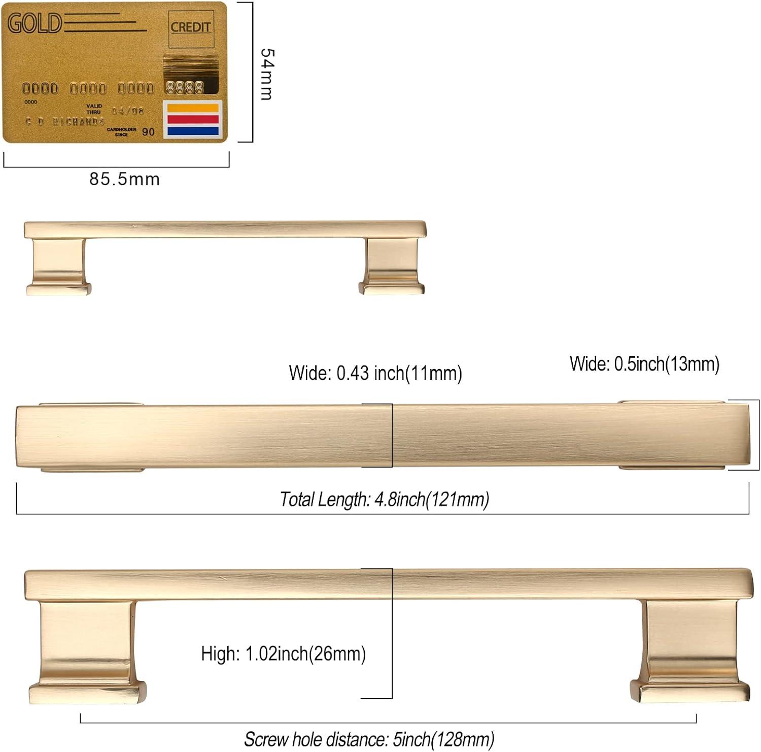 Brushed Brass 8" Transitional Cabinet Bar Pulls with Mounting Hardware