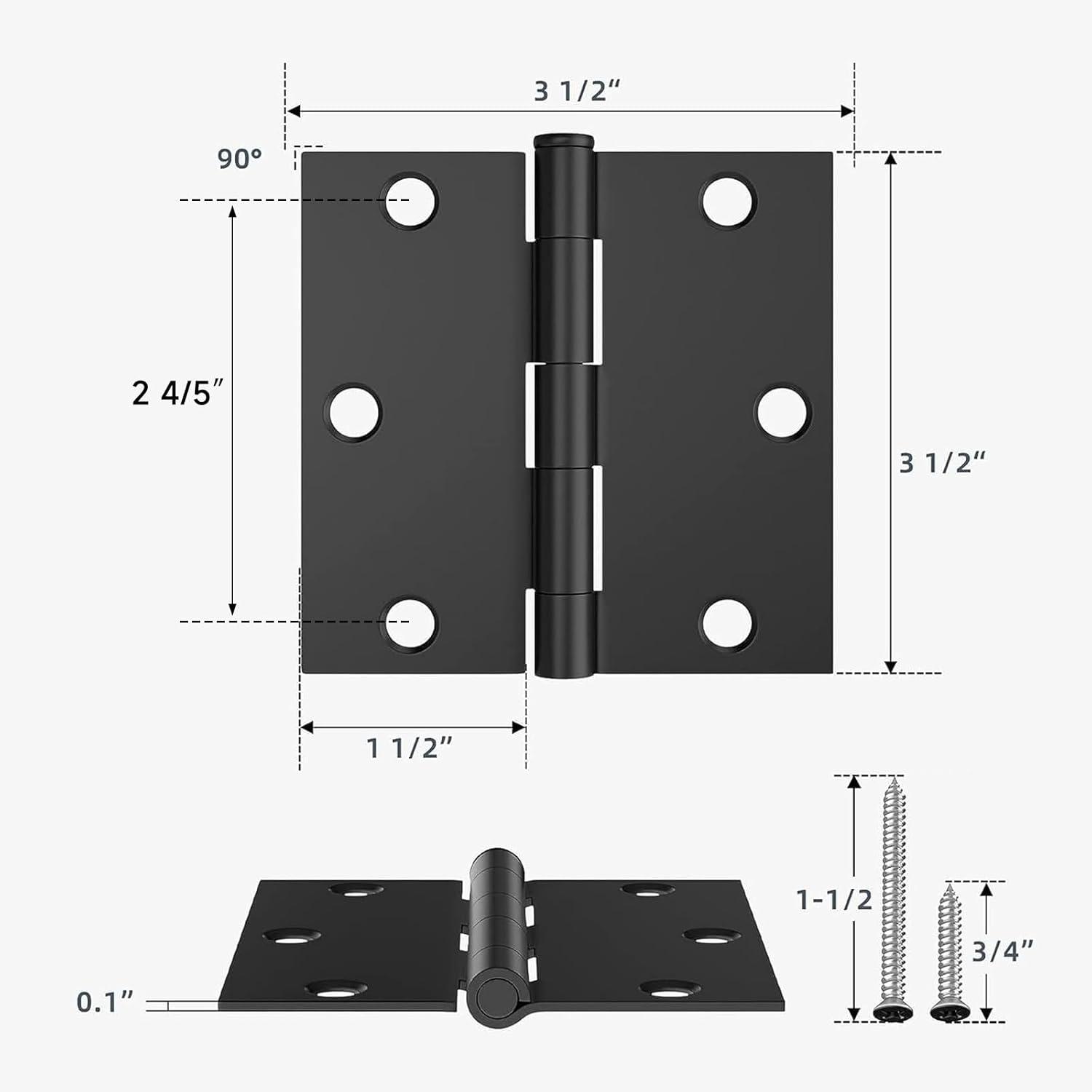 Design House 3.5" H x 3.5" W Butt Bearing Door Hinges (Set of 3)