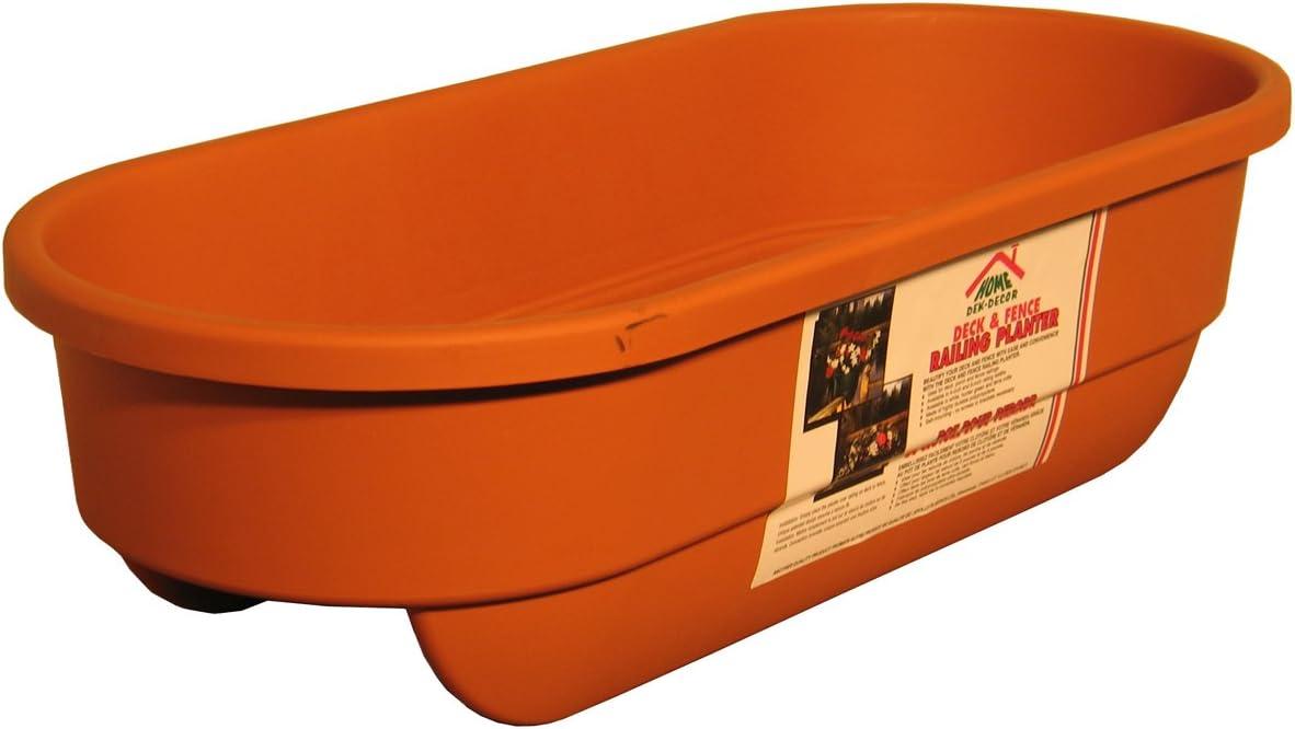 Apollo Plastic Deck Railing and Fence Planter, Terra Cotta Color, 24"