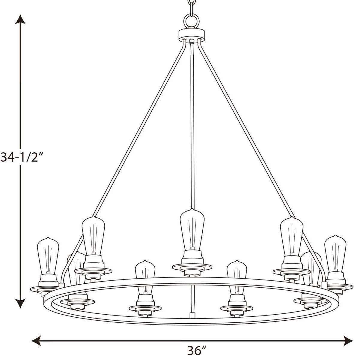 Elegant Brushed Nickel 9-Light Circular Chandelier with Adjustable Chain