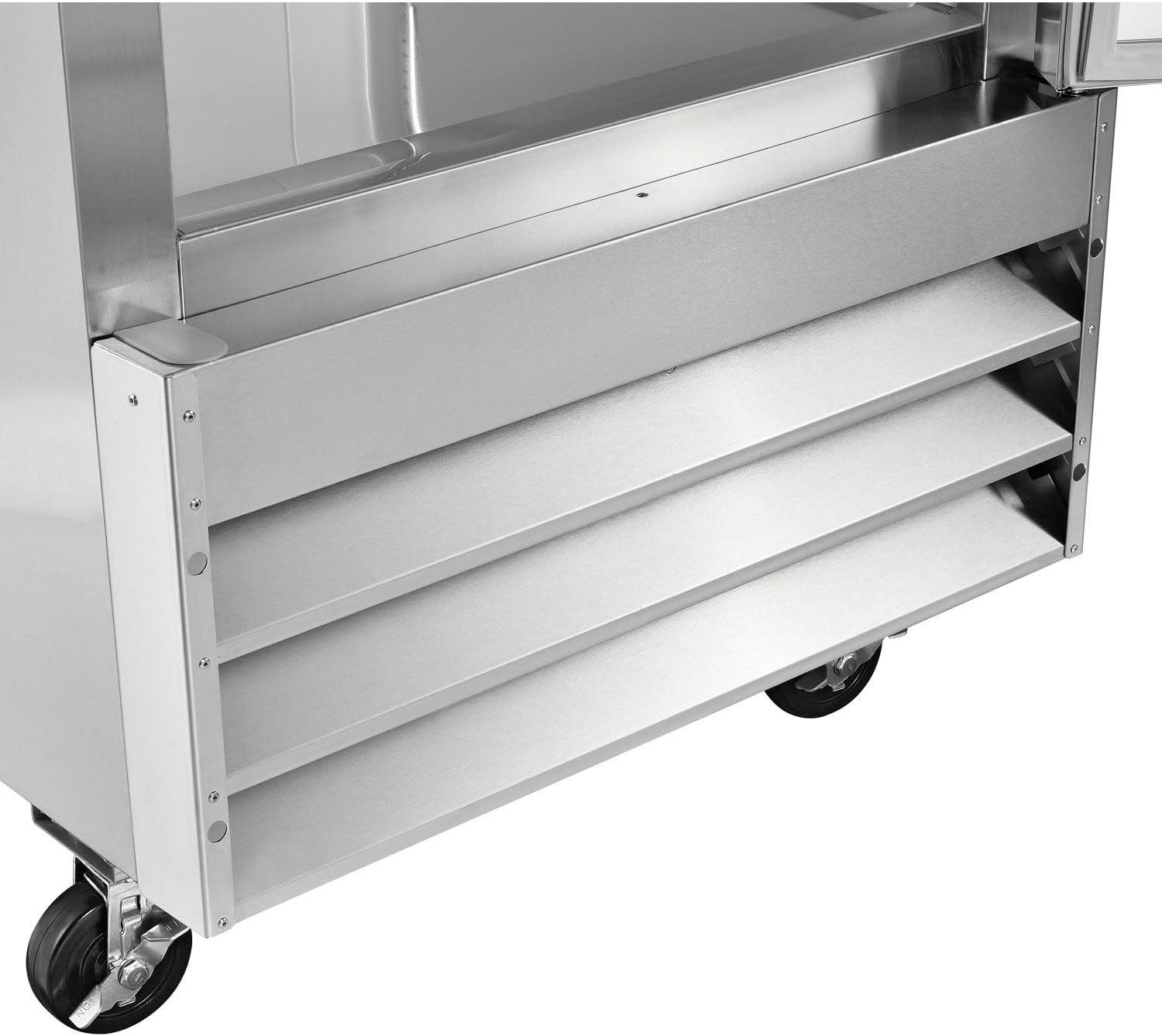 Stainless Steel Commercial Reach-In Freezer with Digital Controls