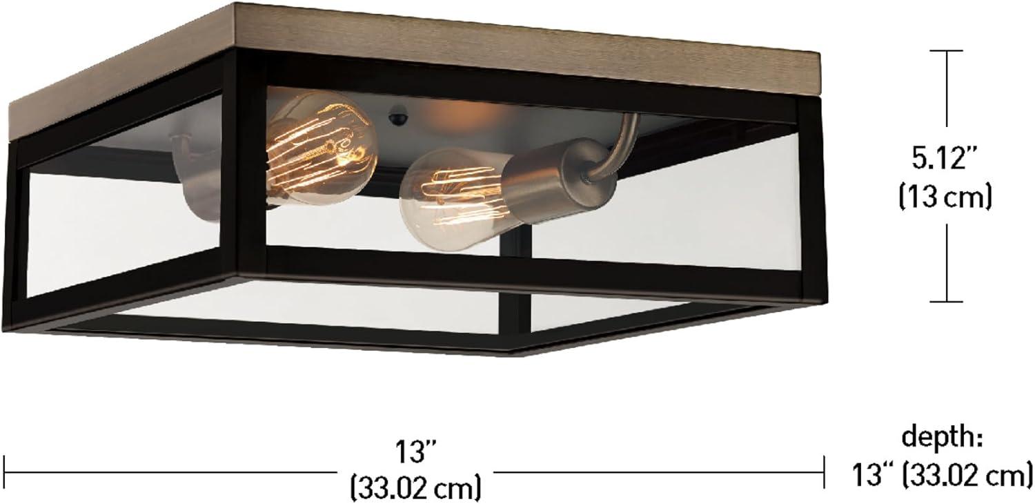 Globe Electric Verona 5.12 in. H X 13 in. W X 13 in. L Dark Bronze Ceiling Light