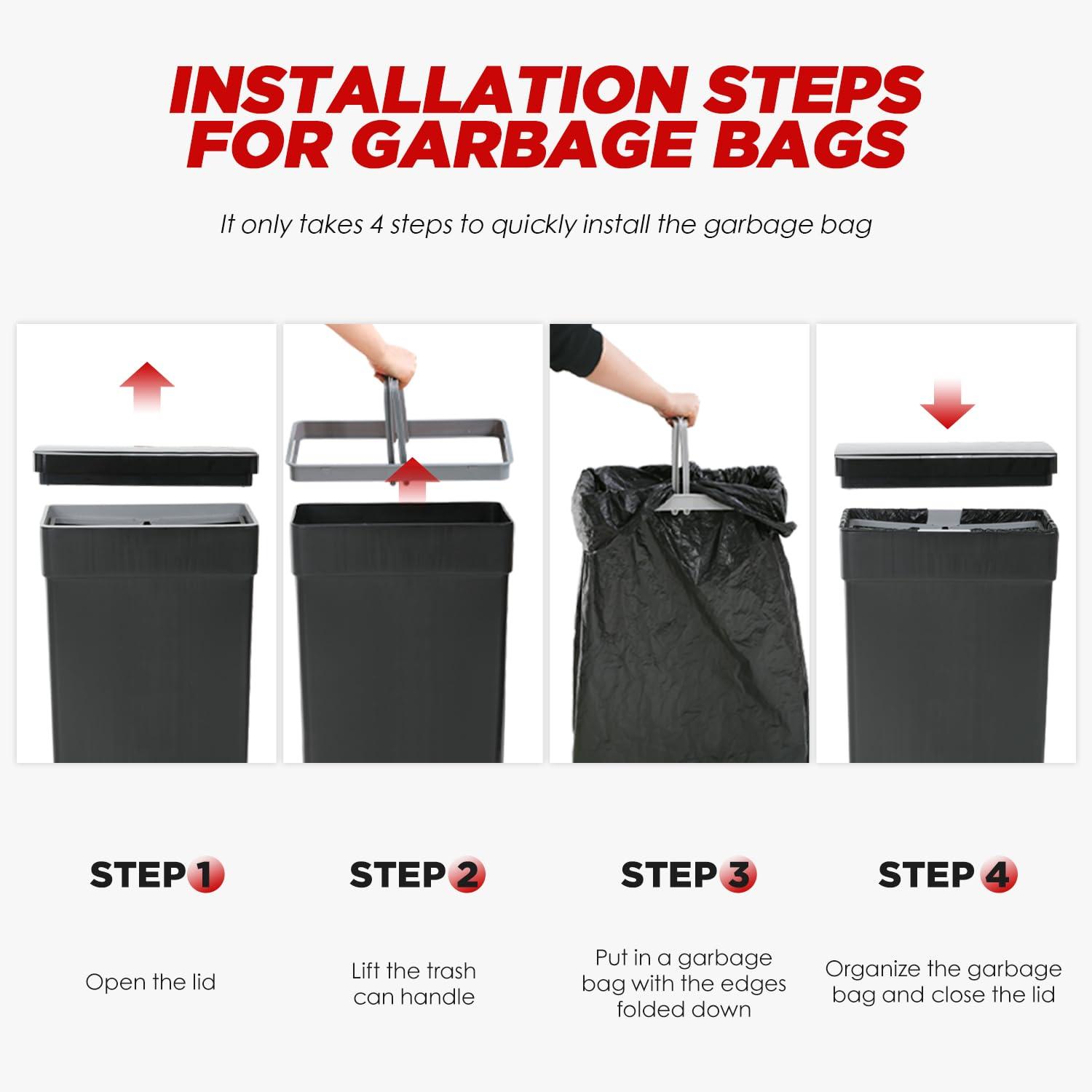 13 Gallon 50 L Trash Can With Lid Plastic Kitchen Trash Bin Automatic Touch Free Motion Sensor Trash Can (3)