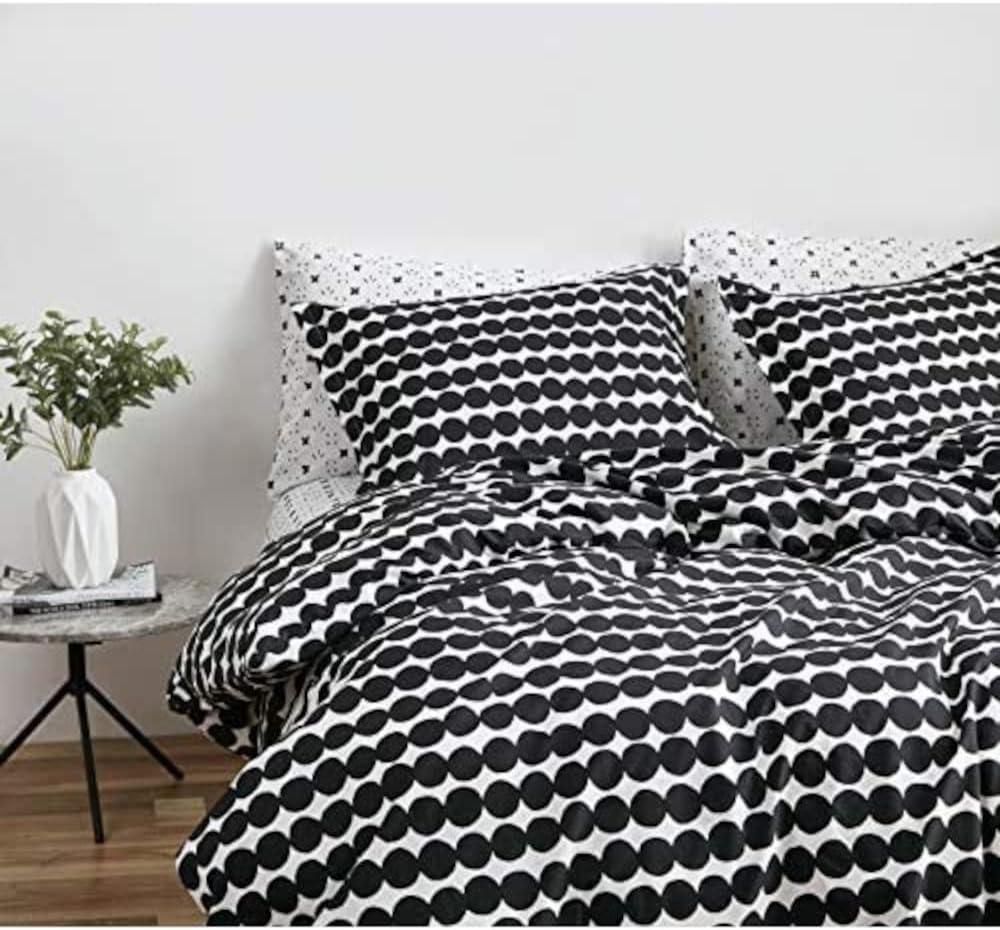 Marimekko Rasymatto Black Cotton Duvet Cover Set