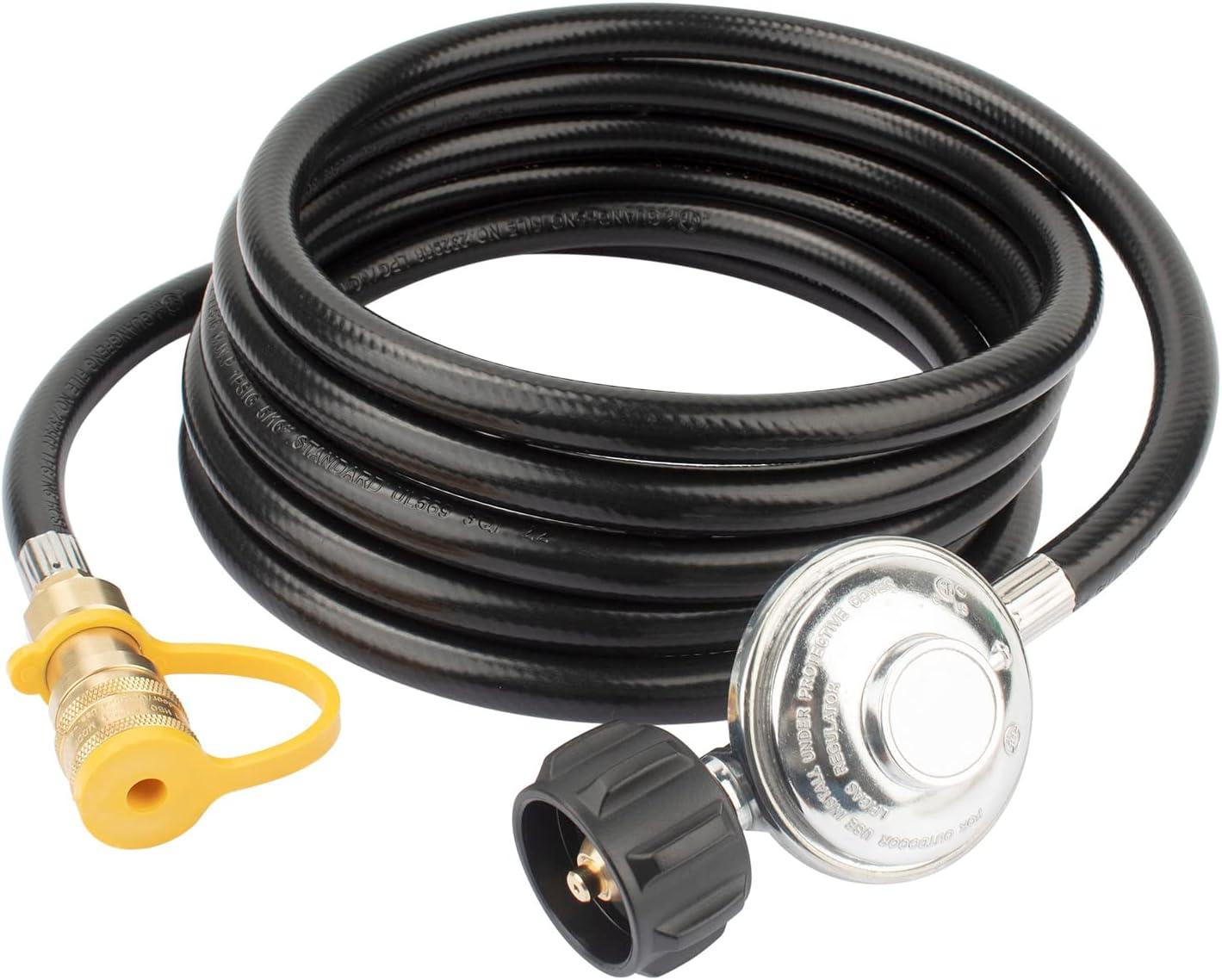 12ft Black Propane Heater Adapter Hose with Regulator