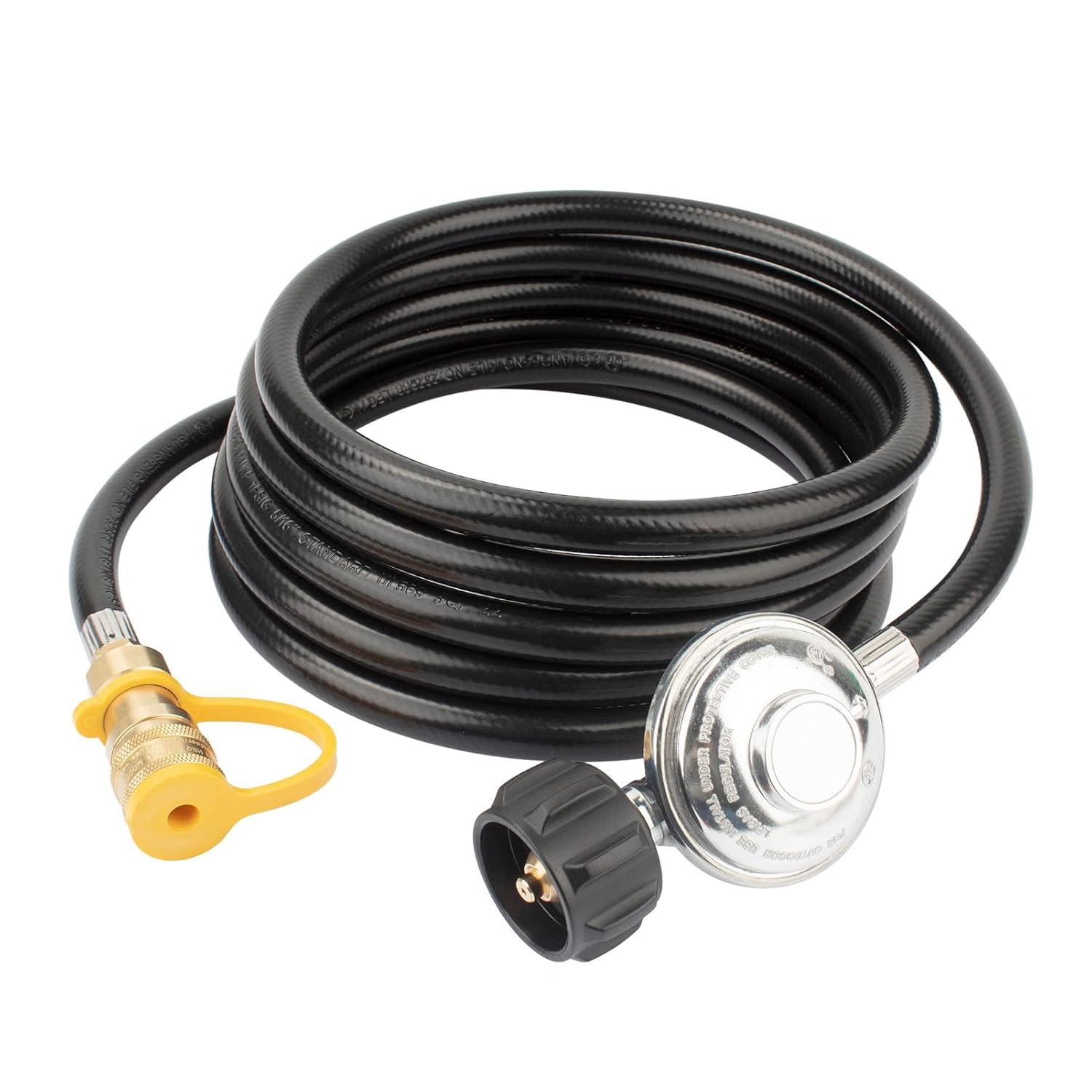 F271803 12ft Propane Heater Adapter Hose with Regulator,for Heater Big Buddy Indoor Outdoor Heater,3/8 inch Female Quick Connect x QCC1 Propane Tank Connection