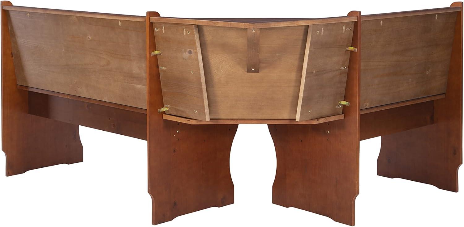 3pc Chelsea Breakfast Corner Nook Dining Table Set Walnut - Linon