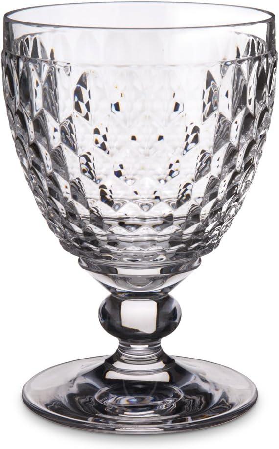 Boston Clear Crystal Goblet Set with Textured Design, 11 oz.