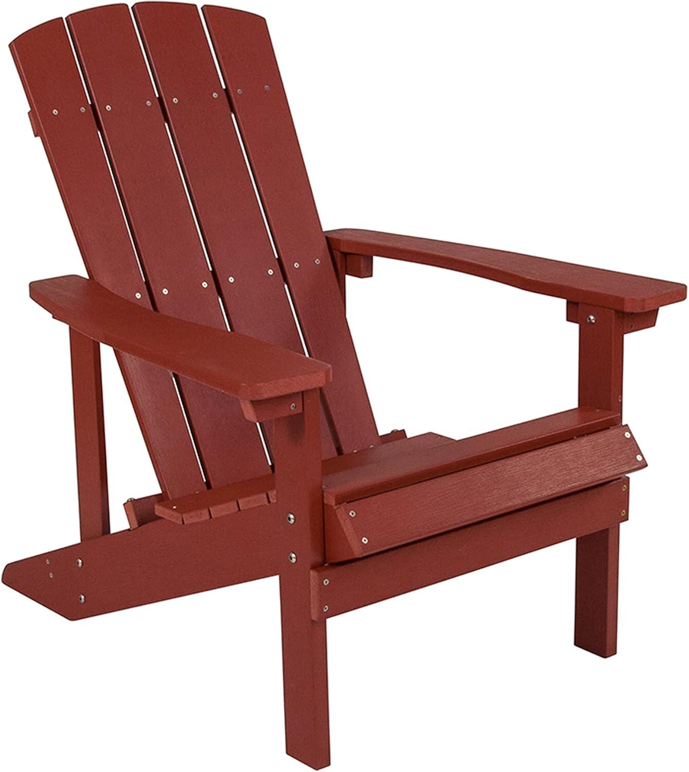 Charlestown Red Poly Resin All-Weather Adirondack Chair Set