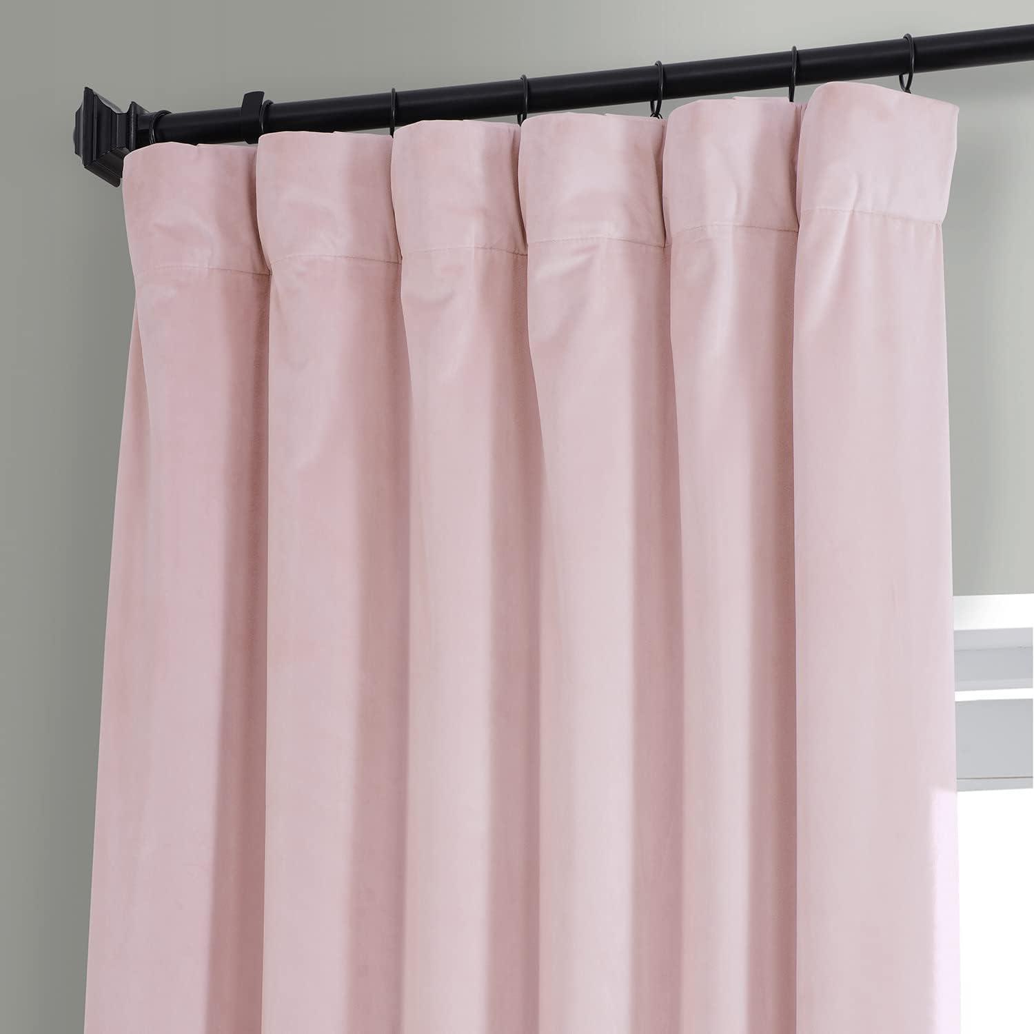 Half Price Drapes Signature Rose Water Plush Velvet Hotel Blackout Curtains(1 Panel), 50W X 108L