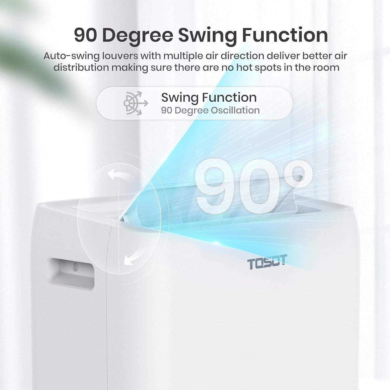 TOSOT Portable Air Conditioner 12,000 BTU - Aolis Series - AC Unit with Swing Function, Remote Control, 3-in-1, Fan, and Dehumidifier for Large Rooms, Living Rooms Up To 450 sq ft